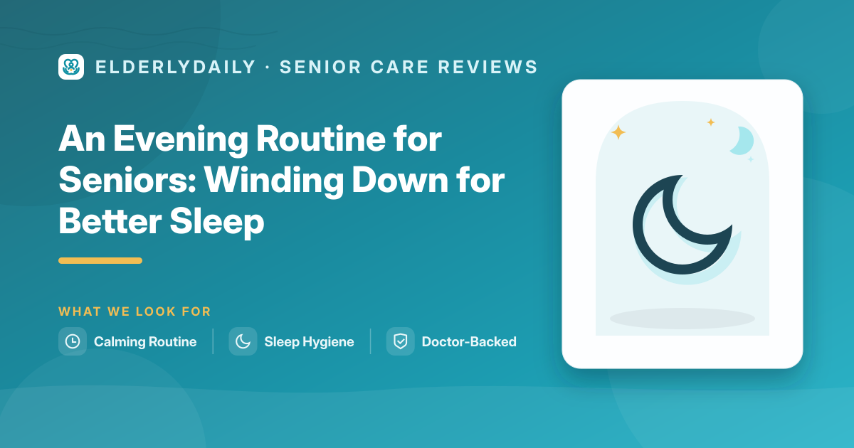 A senior winding down with a calm evening routine before bed