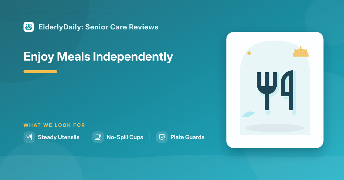 Illustrated review cover — Best Eating Aids for Seniors