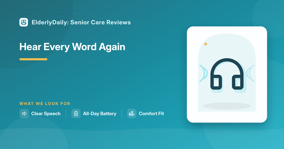 Illustrated review cover — Best Hearing Aids for Elderly